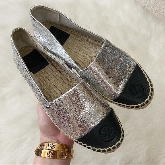 Tory Burch Shoes - Tory Burch Metallic Colorblock Espadrilles, Size 6